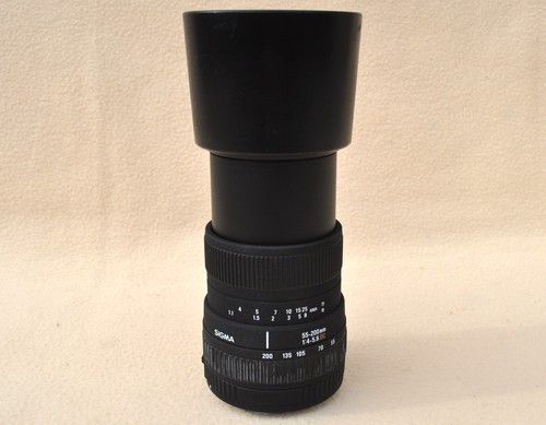 SIGMA 55-200mm F4-5.6 DC Canon EOS/EF fit Camera Lens and Hood - Picture 2 of 4