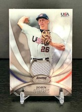 John Simms 2010 Bowman Sterling USA 18U game used jersey patch rookie card