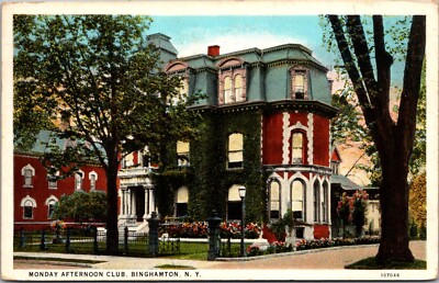 View of Monday Afternoon Club, Binghamton NY Vintage Postcard U55