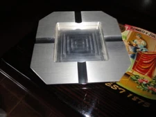 table top cigar ashtray  custom machined from billet aluminum measures 8" x 8" x