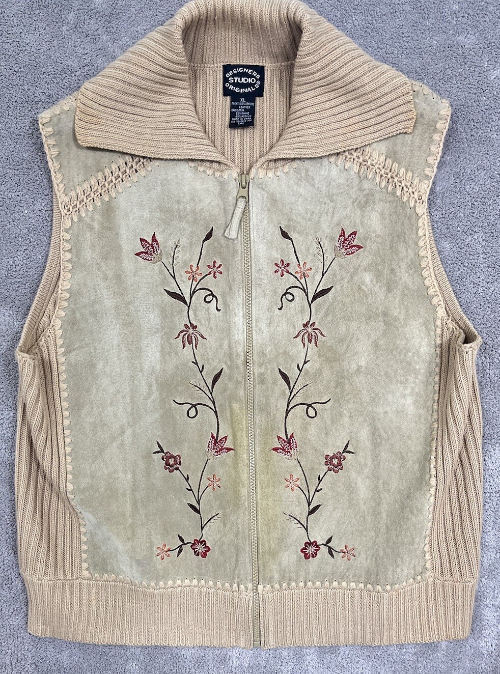 Designer Studio Original Patchwork Vest Womens Me… - image 1