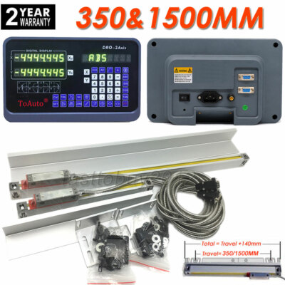 350&1500mm Precision 2 Axis Linear Glass Scale DRO Digital Readout Display Kit