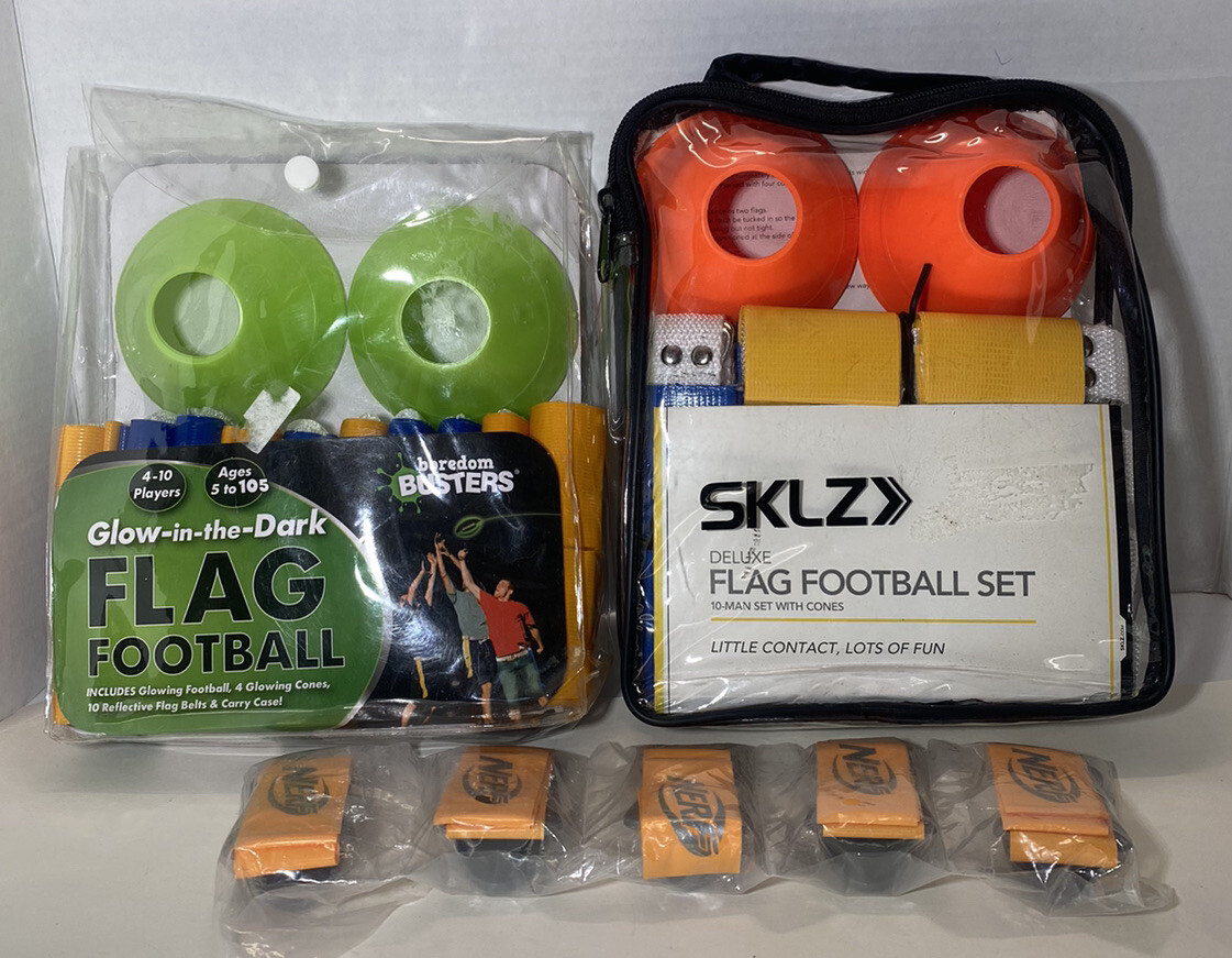 SKLZ Deluxe & Boredom Buster Glow In The Dark Sets 5 Nerf Flag Football