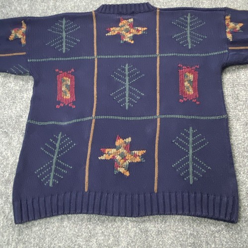 Vtg Chaps Ralph Lauren Sweater Men Large Blue Knit Pullover Handframe 90s Y2K - Picture 8 of 15