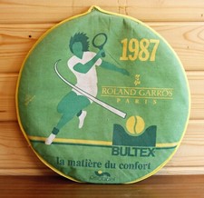 VINTAGE 1987 French Open Tennis Seat Cushion - Tennis Memorabilia Sports Paris