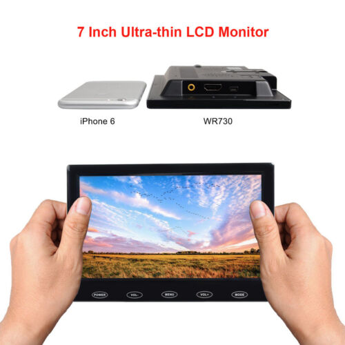 Mini 7" LCD CCTV Monitor PC Screen AV/RCA/VGA/HDMI 1080P for DSLR Raspberry Pi - Picture 9 of 12