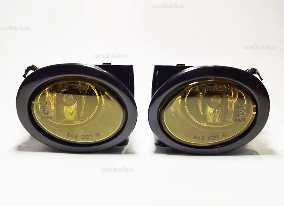 For BMW E46 M3 2001-2006 M-Tech Clear Front Bumper Fog Lights Cover Bulbs Amber - Imagem 3 de 4