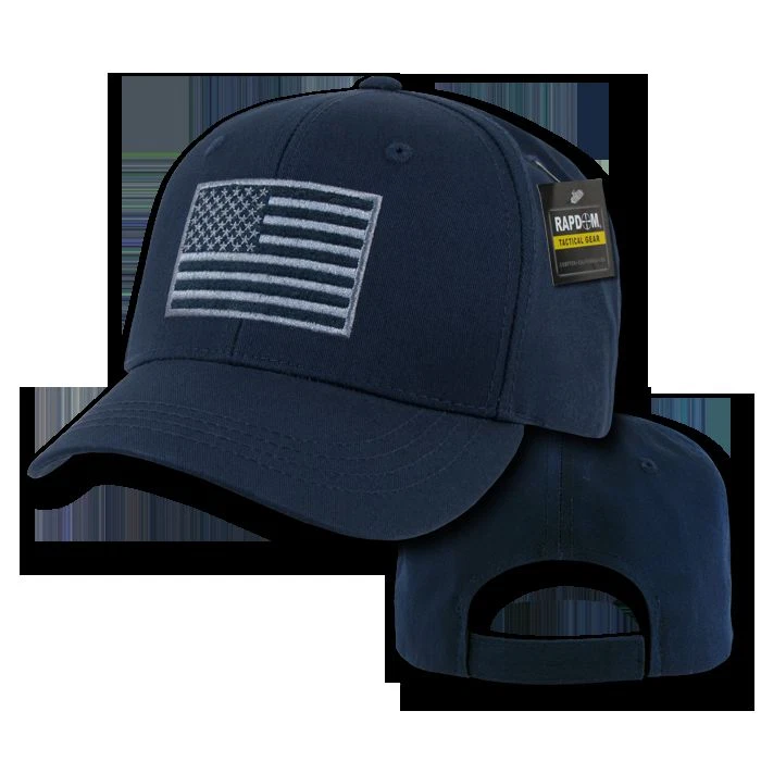 TACTICAL OPERATOR USA FLAG NAVY BLUE EMBROIDERED 100% COTTON MILITARY HAT CAP