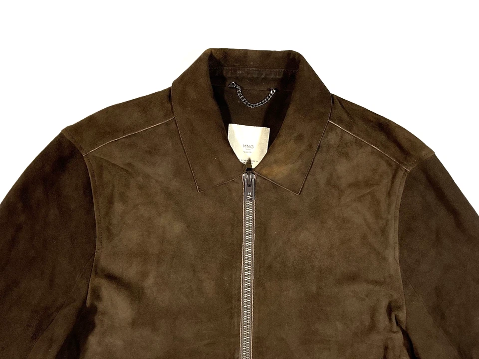 mens mango goat leather suede jacket US S EU M - Image 4 of 4