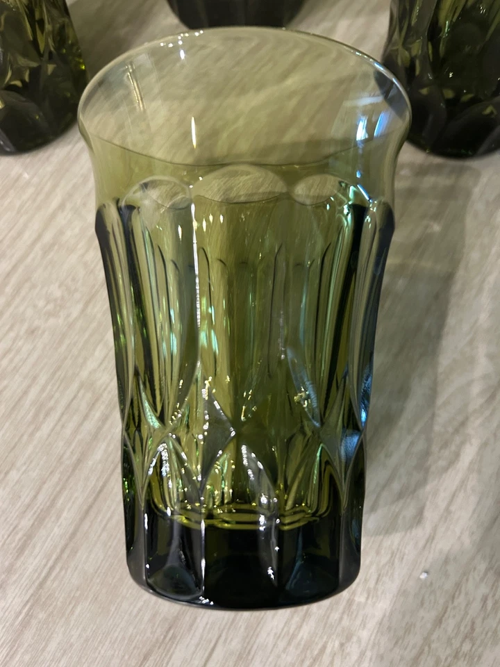 Perspective Green by NORITAKE 5"  Glasses/ Tumblers Set Of 8 1970-1985 - Image 2 of 4