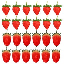 30 Pcs Strawberry Photo Prop Artificial Decor Strawberries Fake Fruit