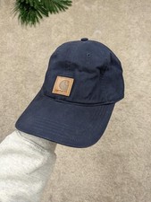 Carhartt Hat Cap Strap Back Mens One Size Blue Canvas Workwear Patch Logo