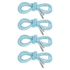 4pcs Rhinestone Shoe Laces with Net 55" for Shorts Sneakers, Lake Blue