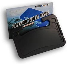Steering Wheel Tray Desk, Portable Laptop Food Table for Eating Color: Black