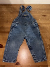 Vtg Osh Kosh Denim Overalls Denim Blue Jean Vestbak Made In USA Toddler 24 Month