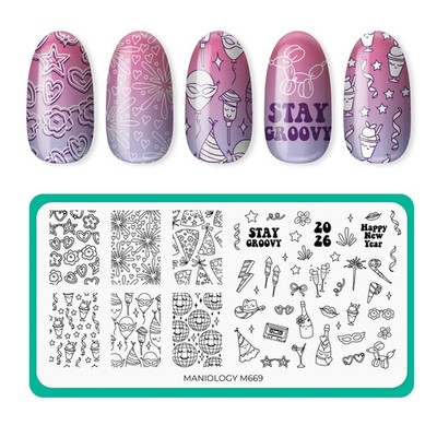 Maniology Nail Stamping Plate -M669 - New Year's