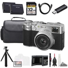 FUJIFILM X100VI Digital Camera Silver  32GB  Extra Battery Tripod-Value Kit