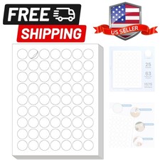 1'' Diameter Round Printable 25 Sheets Matte Sticker Labels for Laser/Inkjet ...