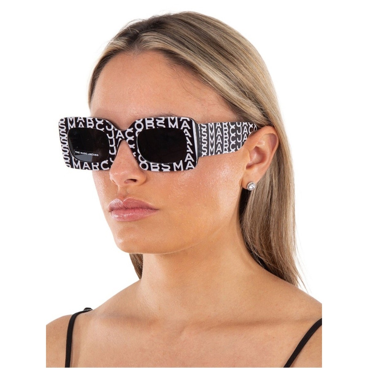 NWT MARC JACOBS Black & White Monogram Grey Square Ladies  display picture 2