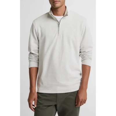 Vince Mens Quarter Zip Pullover Beige 100% Cotton French Terry Size Large