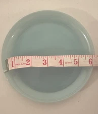 VTG 50's  Anchor Hocking Fire King Delphite Blue 6” Bread Plate MCM Turquoise