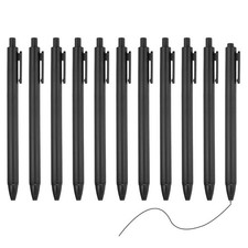 12 Pack Retractable Ballpoint Gel Pens, 0.5mm Fine Point Black Ink, Black