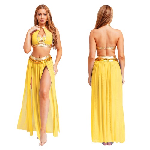 Womens Set Cosplay Halloween Birthday Costume Egyptian 2Piece Festival Outfits - Picture 38 of 77