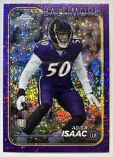 2024 Topps Chrome Adisa Isaac Purple Sparkle Refractor Rookie /275 Ravens #218