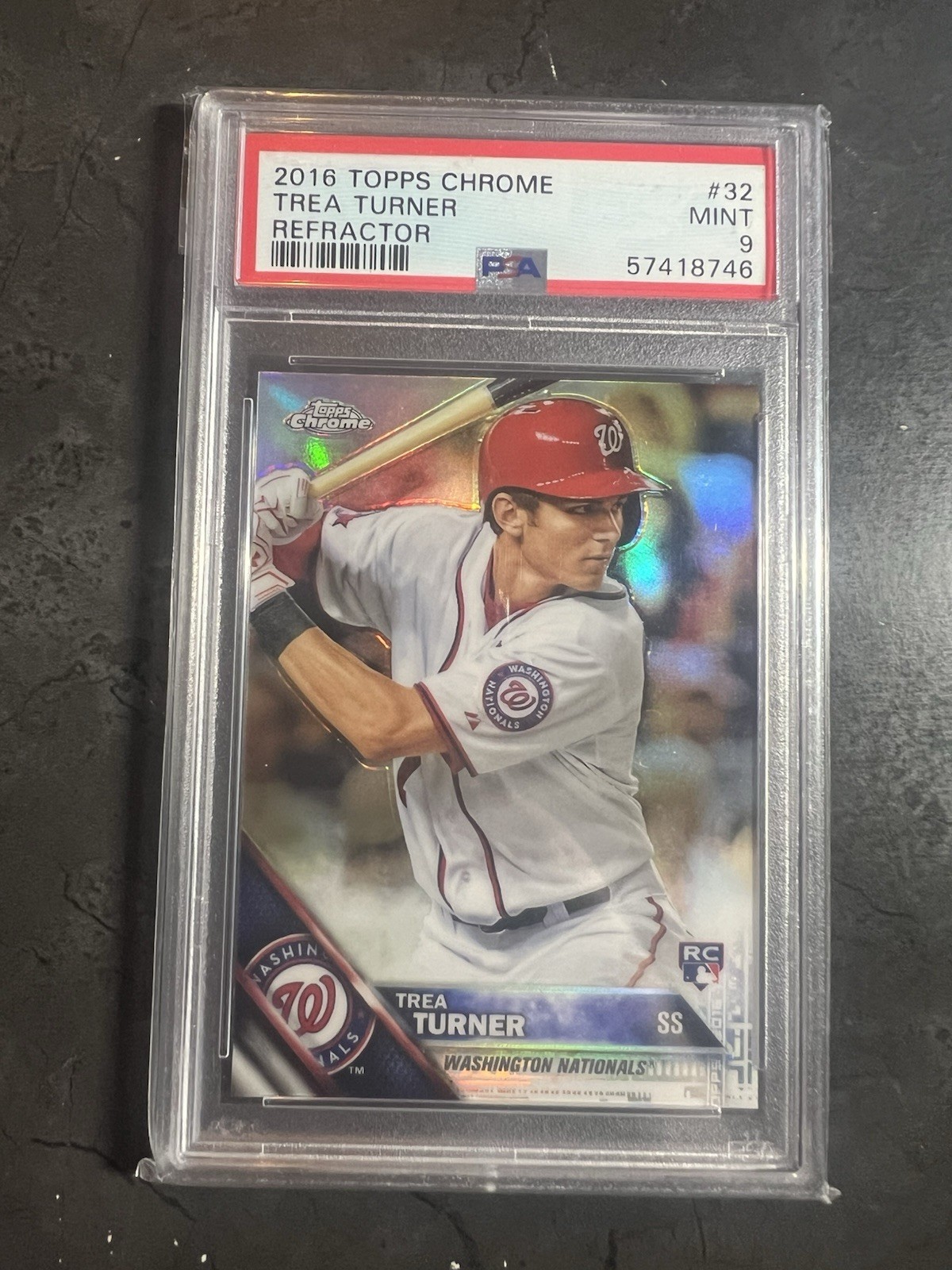 2016 Topps Chrome Trea Turner Refractor PSA 9 32 Nationals RC Phillies