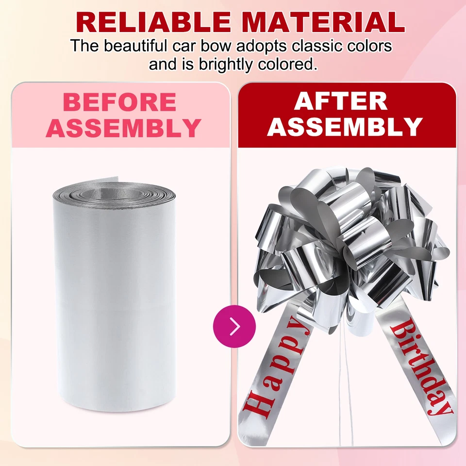 Arco gigante metálico de 25 polegadas para decoração, vermelho prata - Imagem 3 de 4