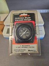 Vintage Sunpro Aviation Style Vacuum Gauge Nos. Cp8085 Vintage Sunpro Aviation Style Vacuum Gauge Nos. Cp8085