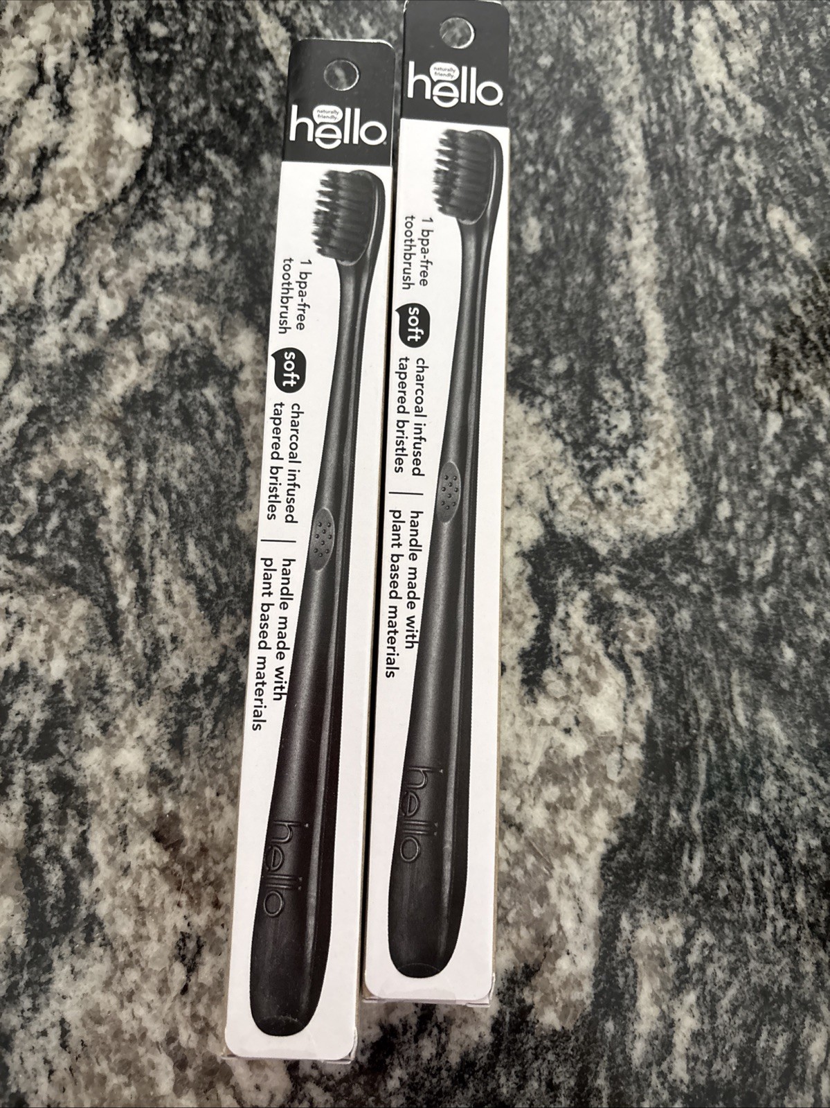 Hello BPA-Free Toothbrush with Charcoal Infused Bristles. 2 