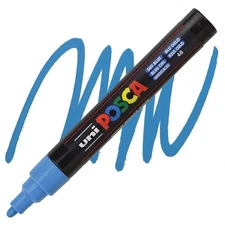 Posca Markers, Paint Marker, Sky Blue Paint, 5M Medium Tip, Opaque, Light Pen
