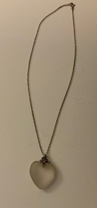 Vintage Franklin Mint Necklace Sterling Silver .925 Crystal Heart Valentine 18”