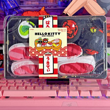 Hello Kitty  Friends Crew Socks Sushi Pink Green 4 Pairs Box Set 2024 Sanrio