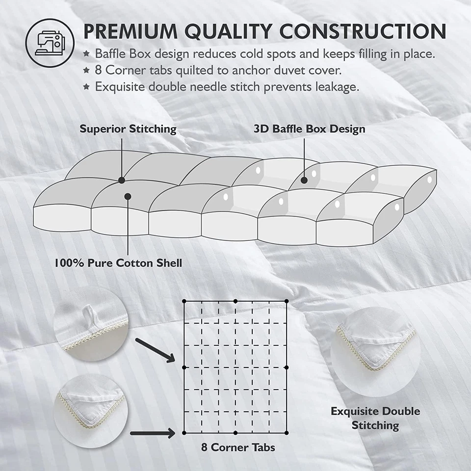 Luxurious Heavy Full/Queen Size Siberian Goose Down Comforter All-Season Duvet I - Image 3 of 4