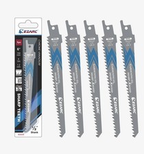 EZARC reciprocating saw blades set 5pcs 150mm/6" long 6TPI for wood CrV steel