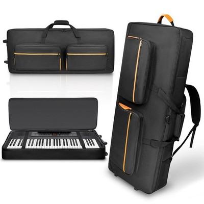 ORKELS 61-Key Keyboard Case with Wheels & Adjustable Shoulder Straps  Padded Rol
