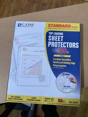 C-Line Sheet Protectors 8.5x11 Clear Top Loading   5 Boxes (250) NEW Free Ship