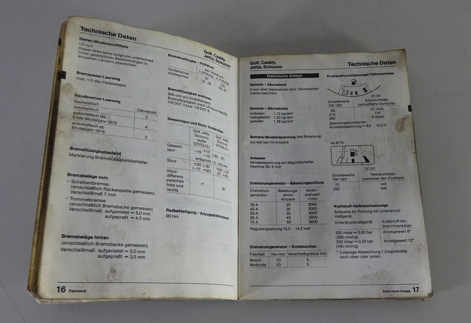 Manual Einstelldaten Drehmomente VW Escarabajo / Polo / Audi 100 Quattro - Imagen 3 de 3