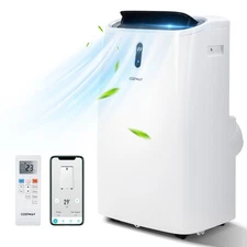 14000 BTU 4-in-1 Portable Air Conditioner Cooling Dehumidifier Heater Fan White