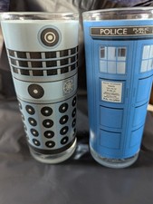 Dr who 2 drinking glasses tardis and telephone box