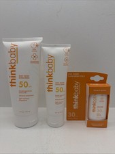 Thinkbaby Sunscreen Lotion SPF 50 - 6 oz Duo  SPF 30 0.64Oz New