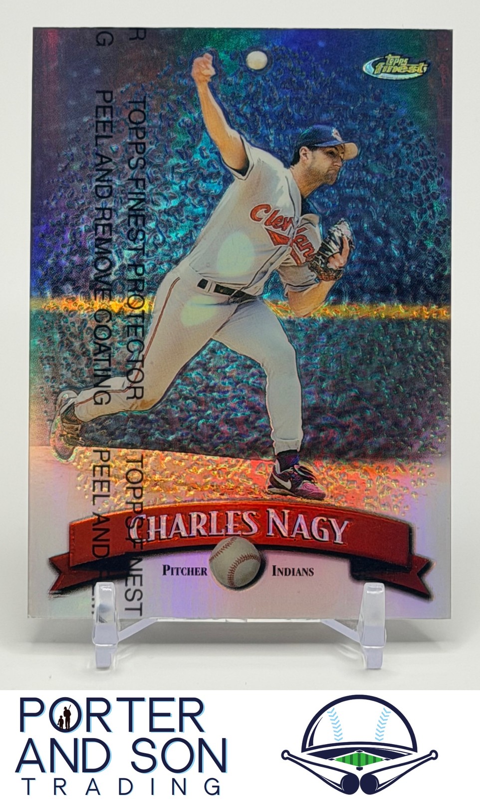 Charles Nagy 1998 Finest Refractors #77 Cleveland Indians Baseball Card