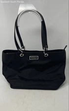 Guess Womens Black Double Handle Inner Pocket Zip Top Lined Beverly Tote Bag