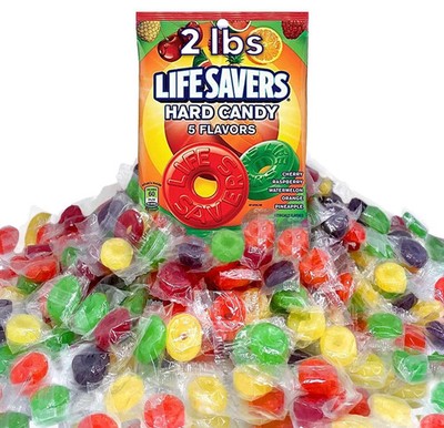 Life Savers 5 Flavors, Assorted Fruit Flavored, Bulk Hard Candy (2 Pounds) LUSH
