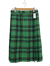 O'NEIL OF DUBLIN Worsted Wool Kilt Skirt, Size 42, Wool, Green Check