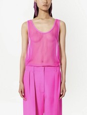 Valentino Hot Pink Fuchsia Silk Tank Blouse Shirt NWT Size Medium