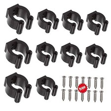 Pool Cue Holder, 10 Pieces Plastic Fishing Pole Rod Holder Clips - 10pcs black