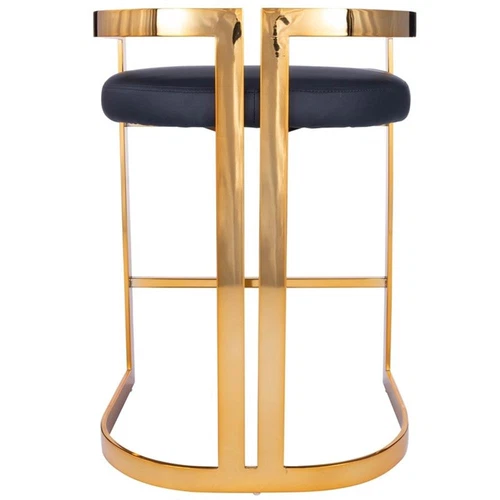 Butler Specialty Metal Bar Stool Chair in Gold With Semi-circle Seat & Footrest - Picture 4 of 6